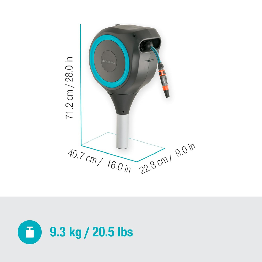 SimpleGarden: Enrolador de Mangueira Automático e Suporte Giratório 180° + BRINDE Mangueira