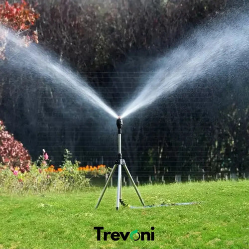 Aspersor Tripé Automático para Irrigação 360º - Máxima Eficiência e Pressão + BRINDE (Mang. Profissional de 15 Metros)