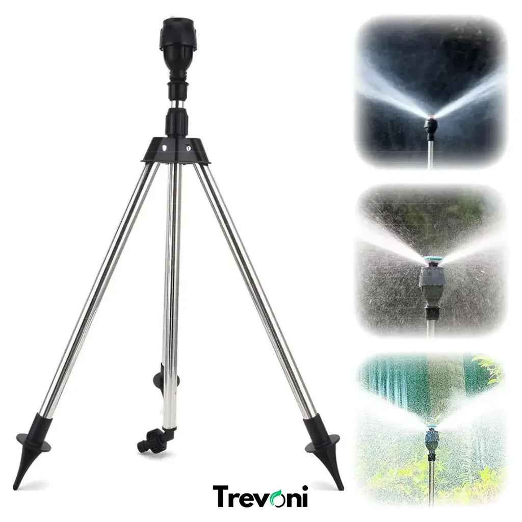 Aspersor Tripé Automático para Irrigação 360º - Máxima Eficiência e Pressão + BRINDE (Mang. Profissional de 15 Metros)